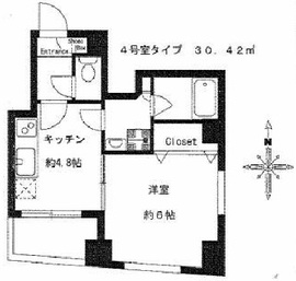 カメリア広尾 504 間取り図