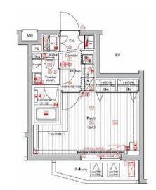 プレミアムキューブM赤坂檜町 5階 間取り図