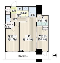 クレストタワー品川シーサイド 13階 間取り図