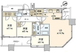 スカイズタワー＆ガーデン 17階 間取り図