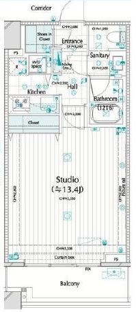 コンシェリア西新宿タワーズウエスト 4階 間取り図
