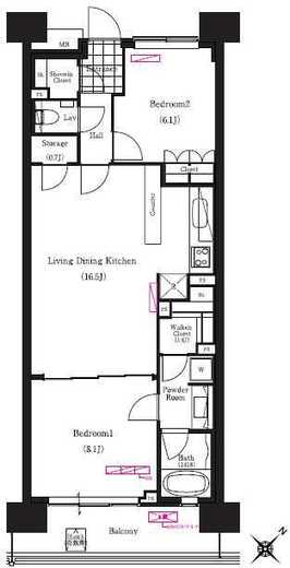 ブリリアイスト三軒茶屋アイビーテラス i612 間取り図