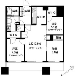 アトラスタワー西新宿 4階 間取り図