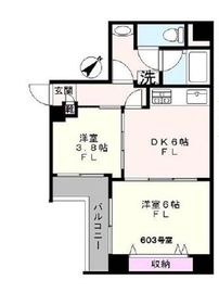 スカイコートパレス月島 603 間取り図