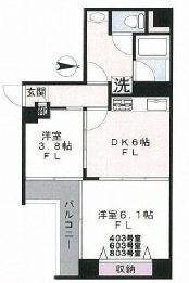 スカイコートパレス月島 803 間取り図