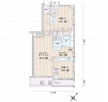 エスティメゾン豊洲レジデンス E719 間取り図