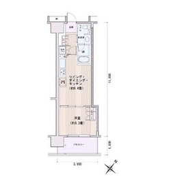 エスティメゾン豊洲レジデンス C1309 間取り図