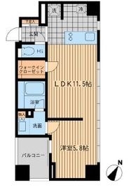 ウィルテラス勝どき 902 間取り図