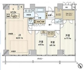 アップルタワー東京キャナルコート 40階 間取り図