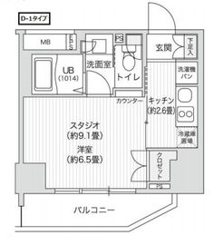 レジディア笹塚2 1510 間取り図