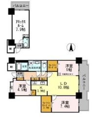 品川シーサイドビュータワー1 1104 間取り図