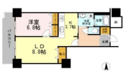 品川シーサイドビュータワー1 2514 間取り図