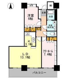 品川シーサイドビュータワー1 206 間取り図