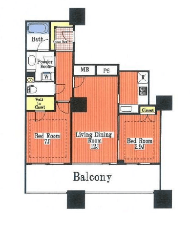 ザ・タワーグランディア 7階 間取り図