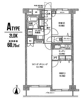 アルトゥーラ中野 106 間取り図