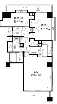 パークサイド・ウイングス 907 間取り図