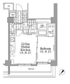 ONE ROOF FLAT TSUKISHIMA (ワンルーフフラット月島) 211 間取り図