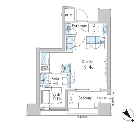 パークアクシス茅場町 403 間取り図