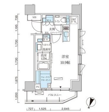 パークアクシス赤坂見附 906 間取り図