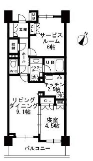 シャンピアグランデ深沢 407 間取り図