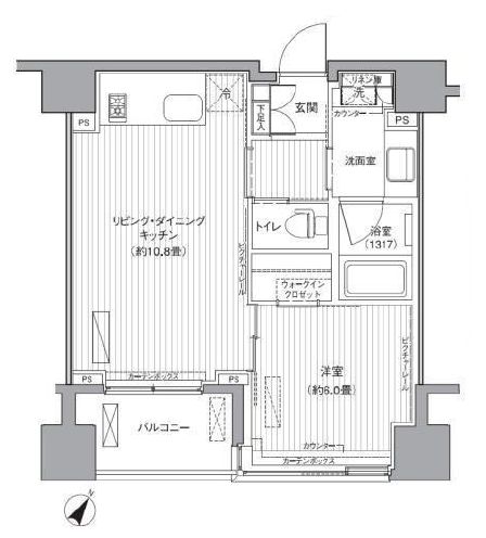コスモグラシア人形町 5階 間取り図