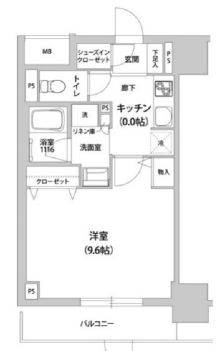 KANZE SHIBAURA RESIDENCE 202 間取り図