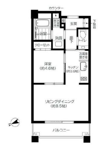 中目黒アトラスタワー 27階 間取り図