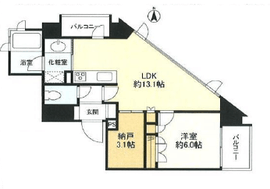 ピアース高輪 8階 間取り図
