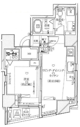 ガリシアレジデンス広尾 8階 間取り図