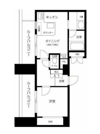 デュオ・スカーラ赤坂2 9階 間取り図