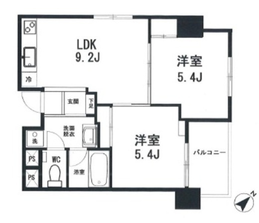 美竹コート 2階 間取り図