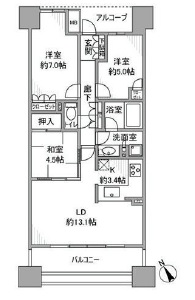 パークハウス清澄白河リバーサイド 14階 間取り図