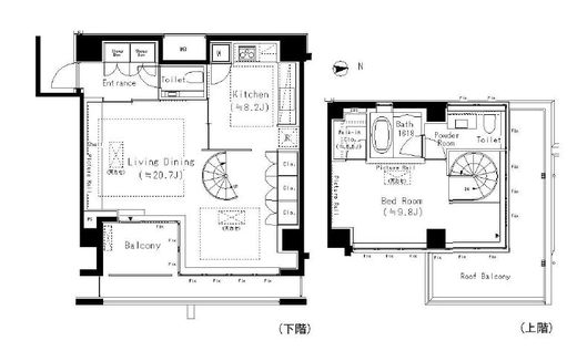 六本木エムケイアートレジデンス 701 間取り図
