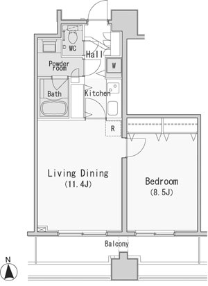 レジディア西麻布 407 間取り図