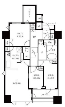 ブランズ駒込六義園 6階 間取り図