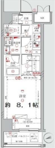 ディアレイシャス港区海岸 9階 間取り図