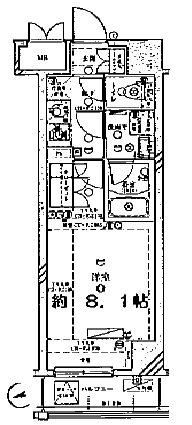 ディアレイシャス港区海岸 6階 間取り図