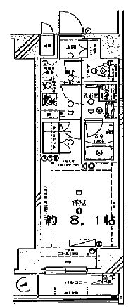 ディアレイシャス港区海岸 3階 間取り図