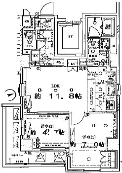 ディアレイシャス港区海岸 7階 間取り図