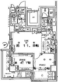 ディアレイシャス港区海岸 7階 間取り図