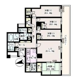 西早稲田パークタワー 8階 間取り図