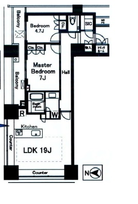 パークタワーグランスカイ 18階 間取り図