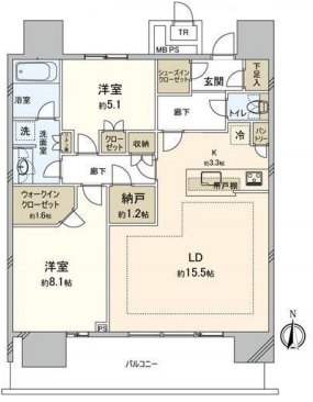 THE TOYOSU TOWER 38階 間取り図