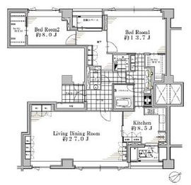 ザ・ハウス南麻布 6階 間取り図