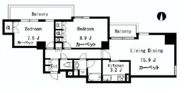 六本木ヒルズレジデンス D棟 7階 間取り図