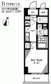 リージア西新宿 802 間取り図