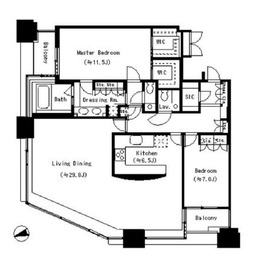 青山パークタワー 29階 間取り図
