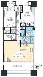 プライヴブルー東京 17階 間取り図