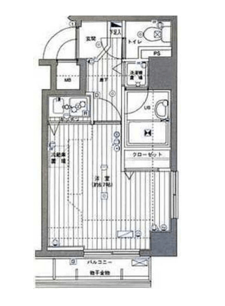 グランド・ガーラ麻布十番 7階 間取り図