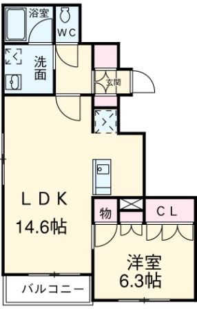 ガーデン都立大 101 間取り図